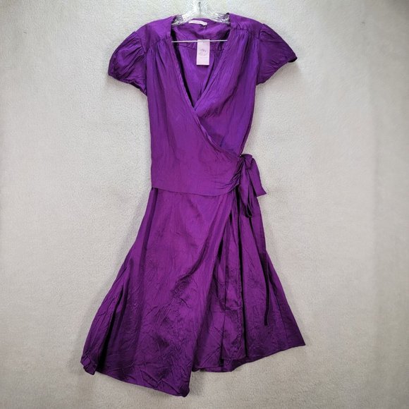 Calypso Dresses & Skirts - Calypso Christiane Celle Purple Textured Silk V Neck NEW Classic Wrap Dress